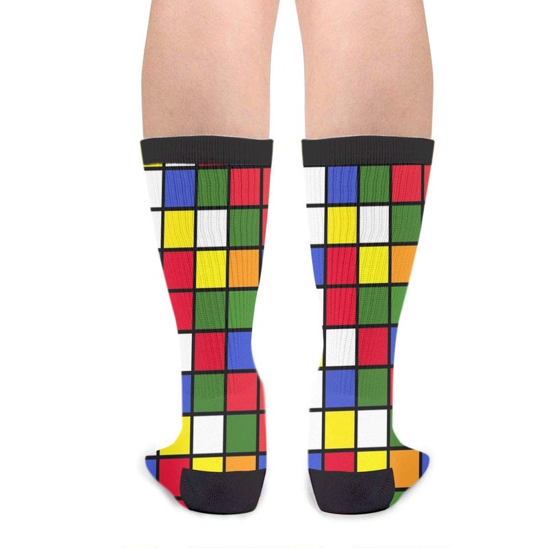 YISHOW Colorful Cube Crew Socks Funny Novelty Socks Gifts - Image 2